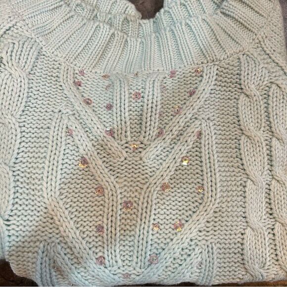 Rave Medium Light Blue Y2K Long Sleeve Sweater - Picture 6 of 9